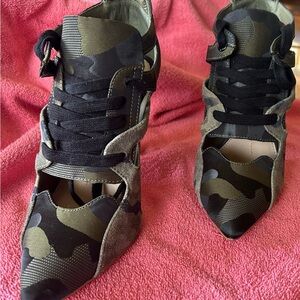 Gianni Bini Camouflage Lace-Up Boots